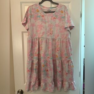 Flamingo Print mini dress